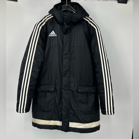 adidas Other - Adidas Tiro Stadium Jacket Long Puffer Black White Three Stripes Unisex Large